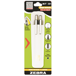 BOLIGRAFO Y PORTAMINAS ZEBRA 301 JUEGO 2U