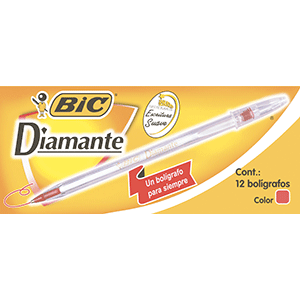 BOLIGRAFO BIC DIAMANTE (ROJO, CAJA 12 PIEZAS)