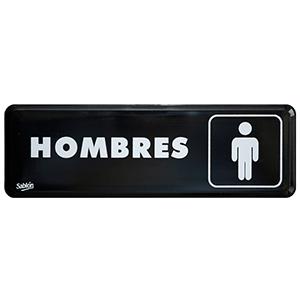 LETRERO BAÑOS HOMBRES 23X7.5CM