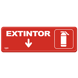 LETRERO EXTINTOR 26X9 CM
