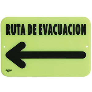 LETRERO RUTA EVACUACION FLUORE