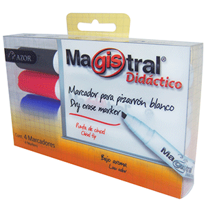 MARCADOR MAGISTRAL DIDACTICO CAJA C/4