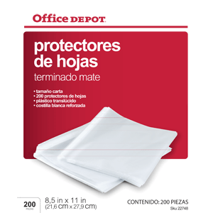 PROTECTOR DE HOJAS OFFICE DEPOT C 200 MATE | Office Depot El Salvador