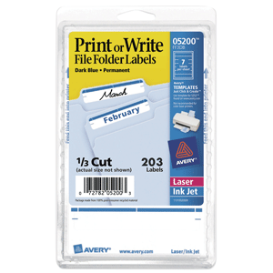 ETIQ FILE AVERY AZUL C/203 ETIQ FILE AVERY AZUL C/203