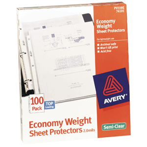 PROTECTORES DE HOJA SEMI-TRANSPARENTE 100 PZ
