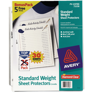 PROTECTORES DE HOJA TRANSPARENTE 25 PZ