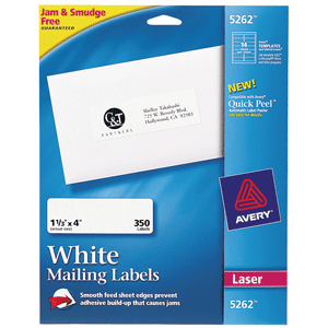 ETIQUETA BLANCA PERMANENTE LÁSER 3.4 CM X 10.2 CM PAQ 350