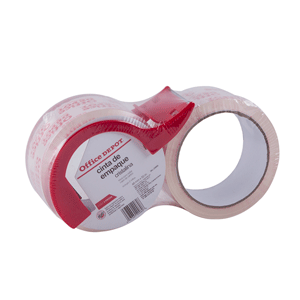 Better Office Products Cinta adhesiva roja, paquete de 2, cinta adhesiva  resistente, 7.3 mil, 1.88 pulgadas x 30 yardas por rollo, fácil de rasgar