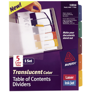 SEPARADOR CON ÍNDICE PLÁSTICO MULTICOLOR 1-5