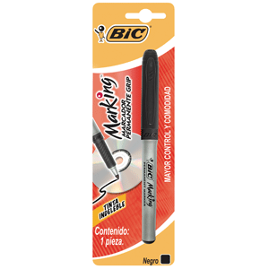 MARCADOR PERMANENTE BIC GRIP NEGRO 1U MARCADOR PERMANENTE BIC GRIP NEGRO 1U