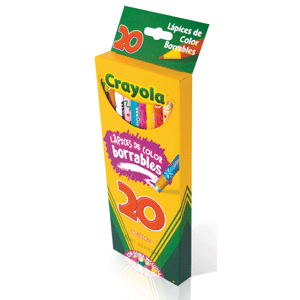 LAPICES DE COLOR CRAYOLA BORRABLES 20U LAPICES DE COLOR CRAYOLA BORRABLES 20U