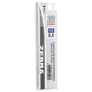 MINAS ZEBRA GRAFITO 0.5 HB 2U MINAS ZEBRA GRAFITO 0.5 HB 2U