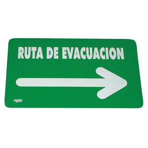 LETRERO RUTA DE EVACUACION FLECHA DERECHA. LETRERO RUTA DE EVACUACION FLECHA DERECHA.