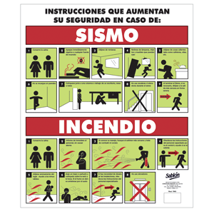 LETRERO QUE HACER EN CASO DE SISMO E INCENDIO