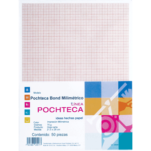 POCHTECA BOND MILIMETRICO 75G 21.5X28 50 HOJAS