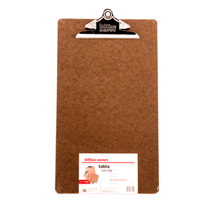 OFICIO (22.5 X 39 CM),MADERA COMPRIMIDA,CAFE,PRESION,CLIP METALICO,PIEZA,TABLA CON CLIP OFFICE DEPOT DE MADERA (22.5 X 39)