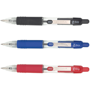 BOLIGRAFO ZEBRA MINI Z-GRIP 3 PZS/NEGRO/AZUL/ROJO