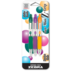 BOLIGRAFO ZEBRA MINI ZGRIP COLORES 3U