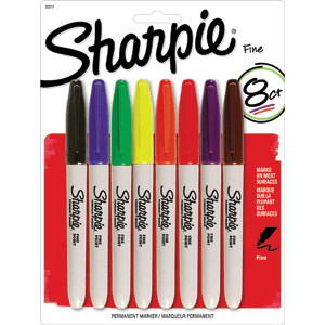 MARCADOR PERMANENTE SHARPIE FINO SURTIDO 8U MARCADOR PERMANENTE SHARPIE FINO SURTIDO 8U