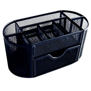 ORGANIZADOR OVALADO MESH P/ESCRITORIO COLOR NEGRO ORGANIZADOR OVALADO MESH P/ESCRITORIO COLOR NEGRO