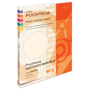 PAPEL GOFRADO MARTELE MARFIL 90G CARTA 100 HJS