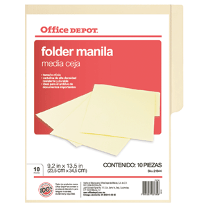 FOLDER OFICIO  MANILA OD C/10 PZAS