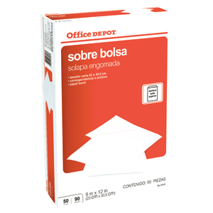 SOBRE BOLSA BLANCO CARTA 50 PK OFFICE DEPOT