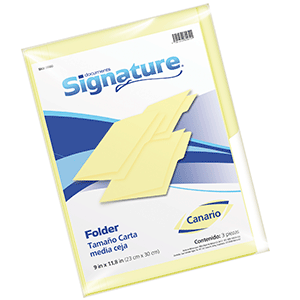 FOLDER SIGNATURE CARTA AMARILLO 3F
