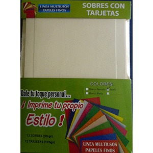 SOBRE C/ TARJETA MARFIL 12 JGS SOBRE C/ TARJETA MARFIL 12 JGS