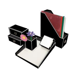 SET DE ESCRITORIO (CARTON, NEGRO, 5 PIEZAS) SET DE ESCRITORIO (CARTON, NEGRO, 5 PIEZAS)