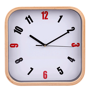 RELOJ PARED D/MADERA CUADRADO RELOJ PARED D/MADERA CUADRADO