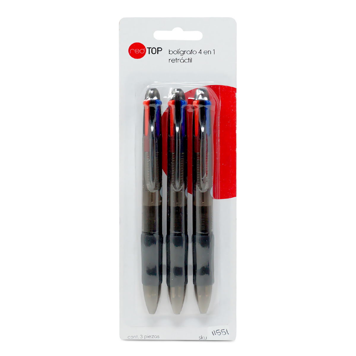 PAQ 3 BOLIGRAFOS 4 COLORES EN 1 FORAY