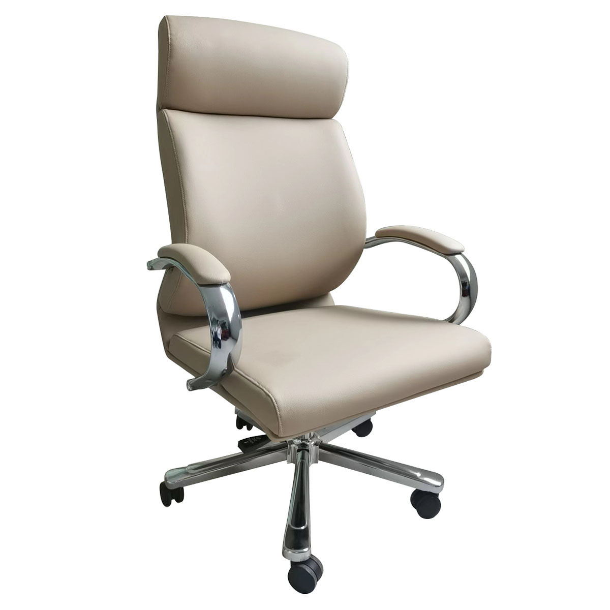 SILLA GERENCIAL DE CUERO SINTETICO COLOR HUESO