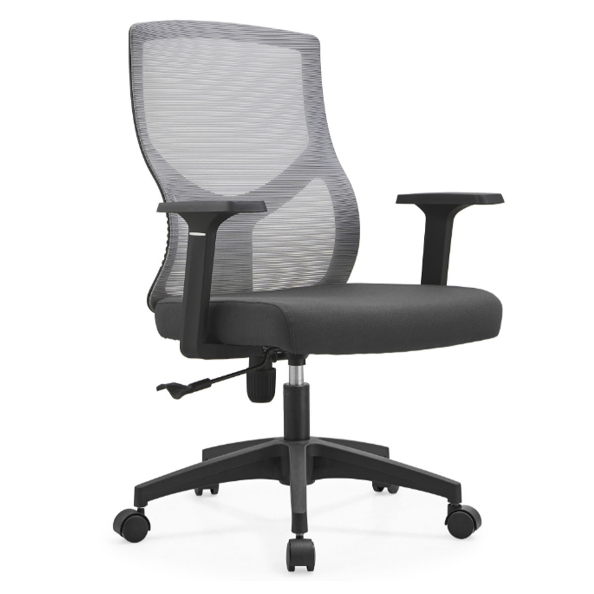 SILLA EJECUTIVA DE MESH COLOR GRIS CON RESPALDO LUMBAR