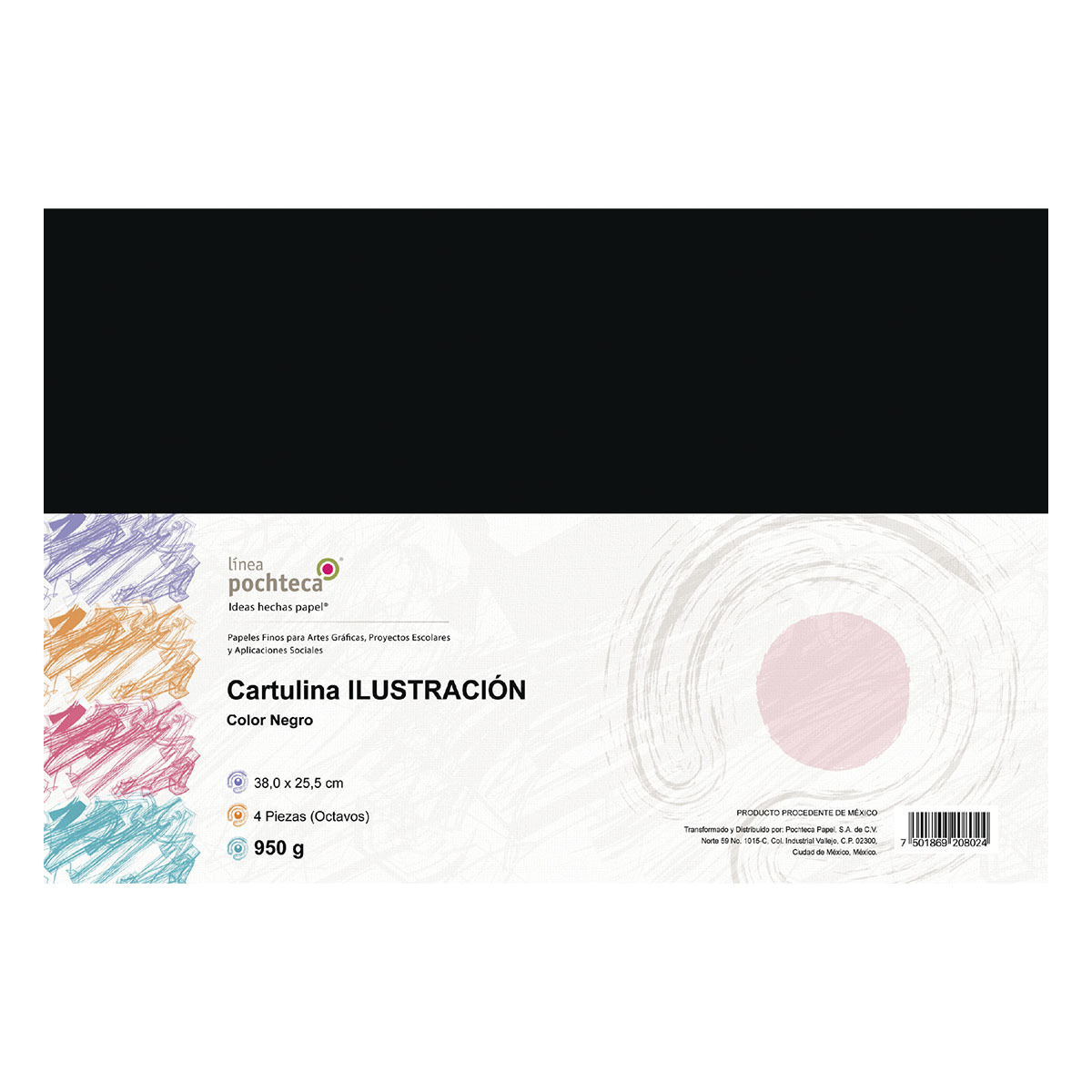 CARTULINA ILUSTRACION NEGRA 950GR (MEDIDAS 38 X 25.5CM)
