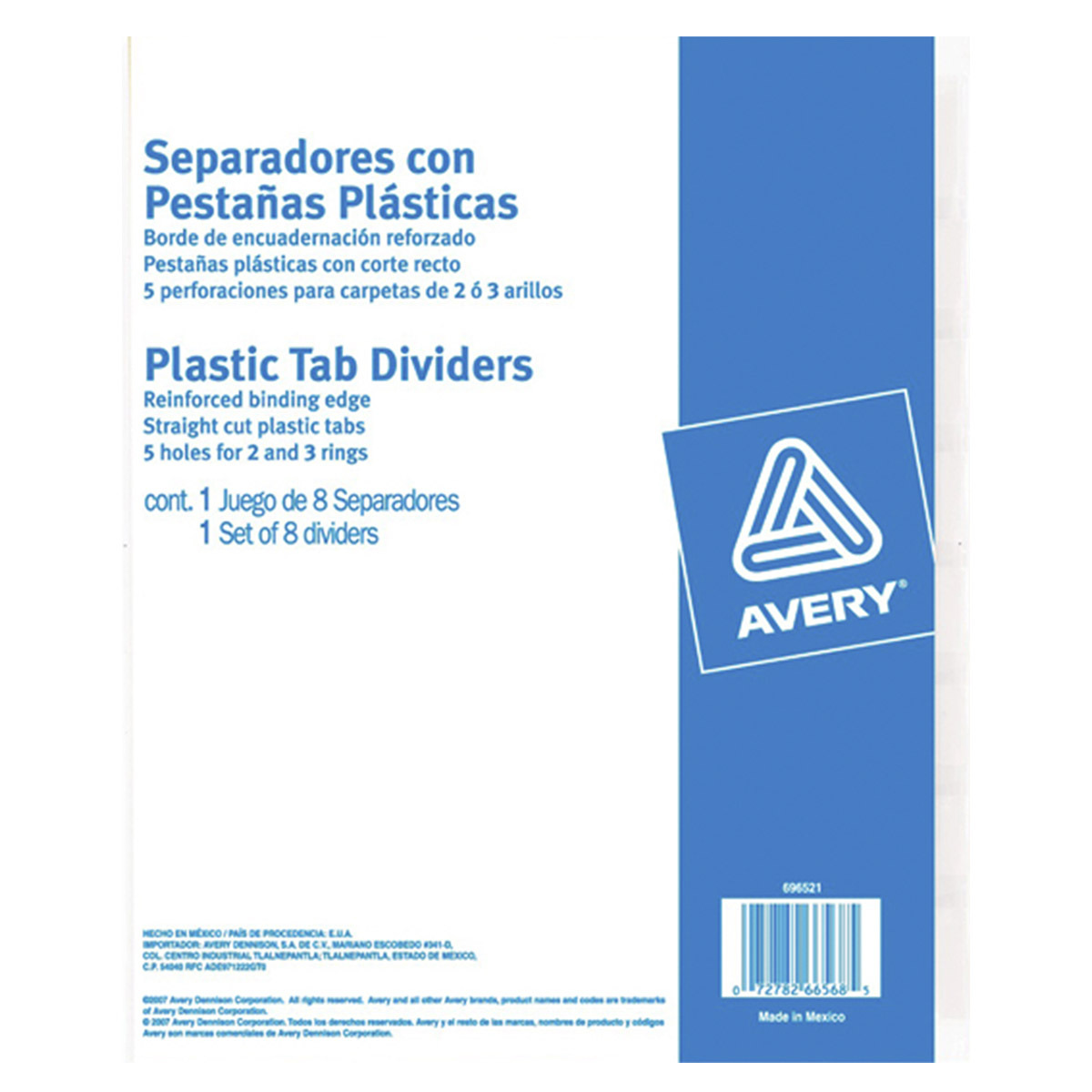 SEPARADORES INSERTABLES BÁSICOS AMARILLOS, PESTAÑAS TRANSPARENTE 8 PESTAÑAS