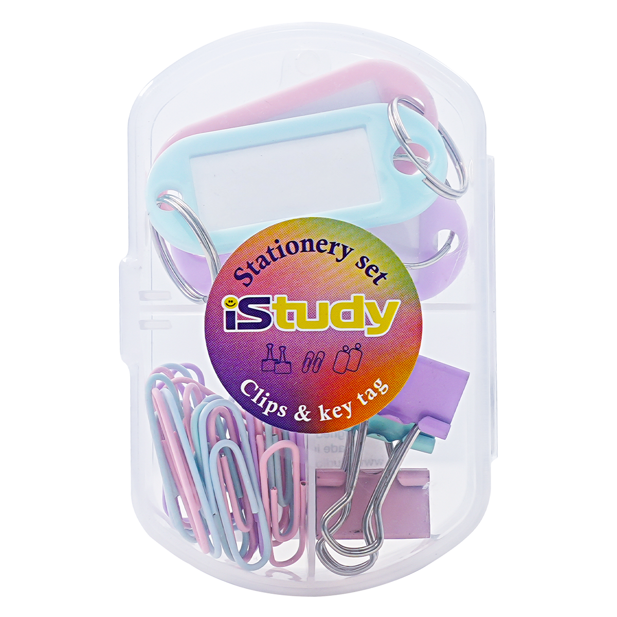 Set De Clips Set de clips iStudy colores pastel. Incluye: 3 ganchos de 19 mm + 20 ...
