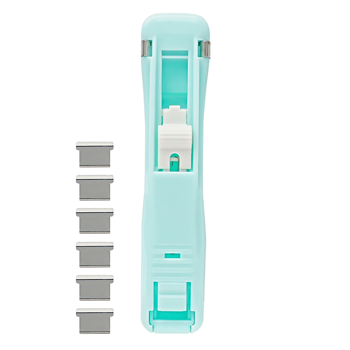MINI SUJETADOR ISTUDY + 6 CLIPS COLORES PASTEL (VERDE MENTA / MORADO / ROSADO)