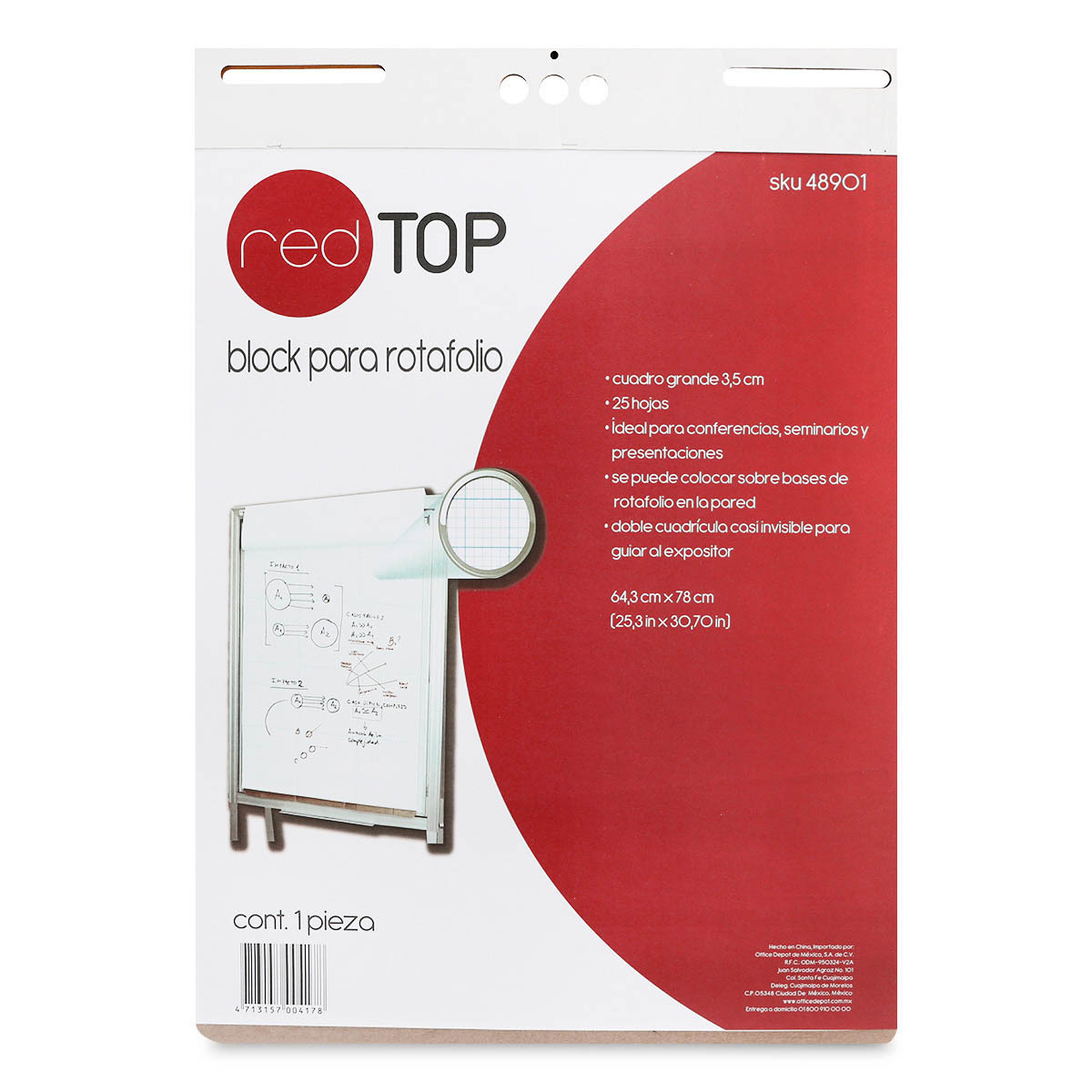 BLOCK P ROTAFOLIO RED TOP 25 HOJAS 63X77CM | Office Depot El Salvador