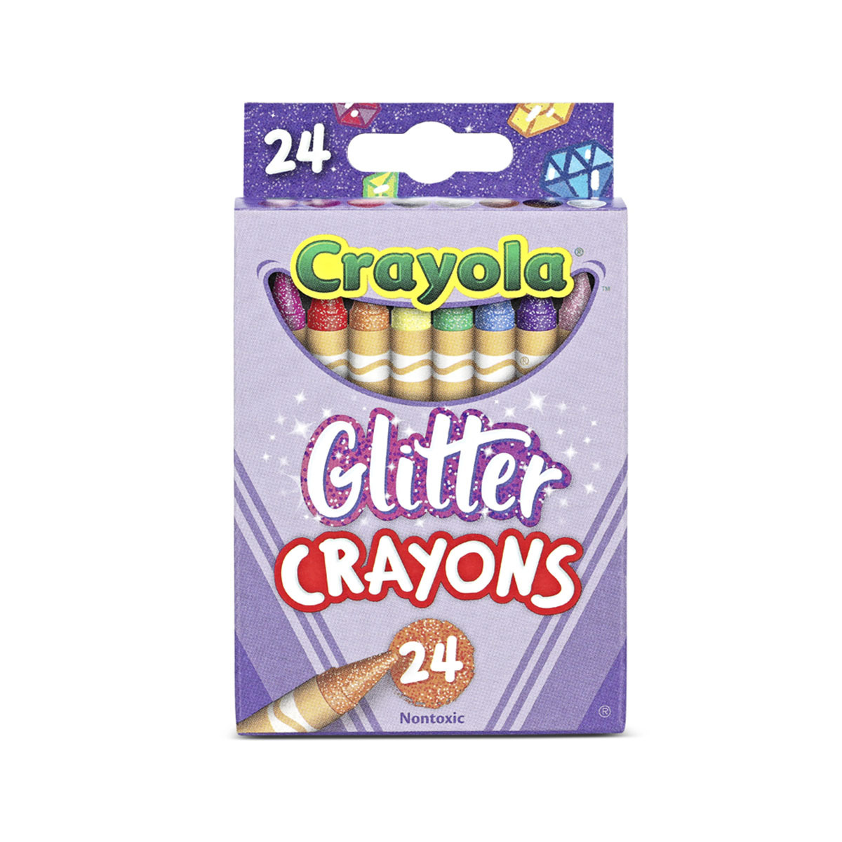 CRAYON CERA CRAYOLA GLITTER 24U