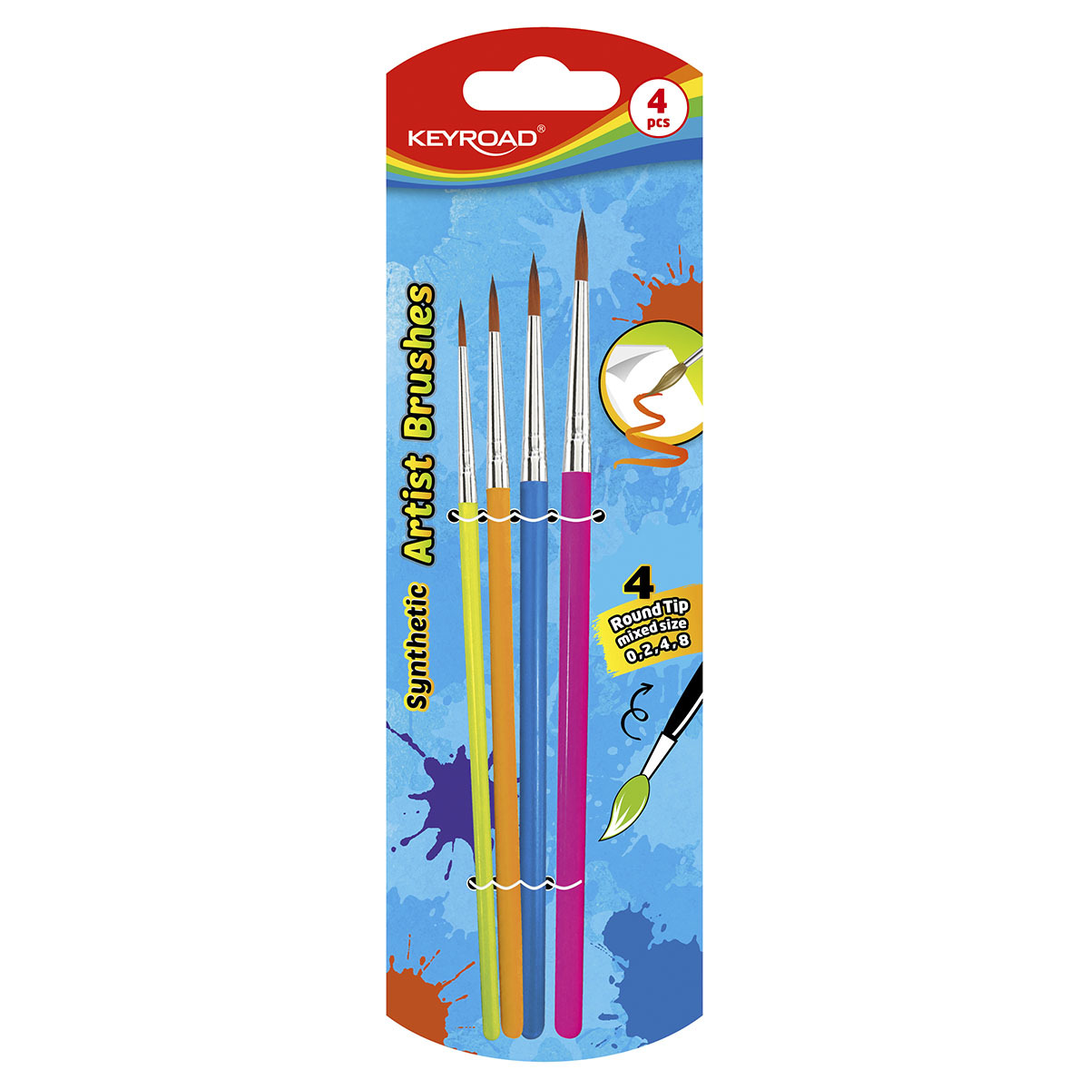 PINCELES KEYROAD PUNTA REDONDA 4U