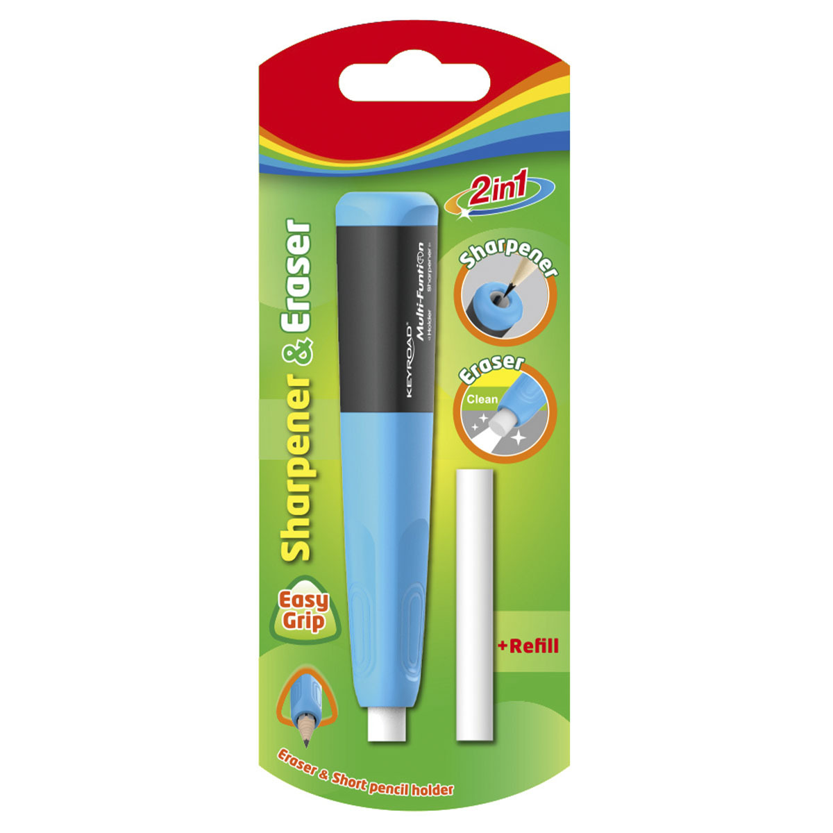 SACAPUNTAS + BORRADOR KEYROAD TIPO LAPIZ