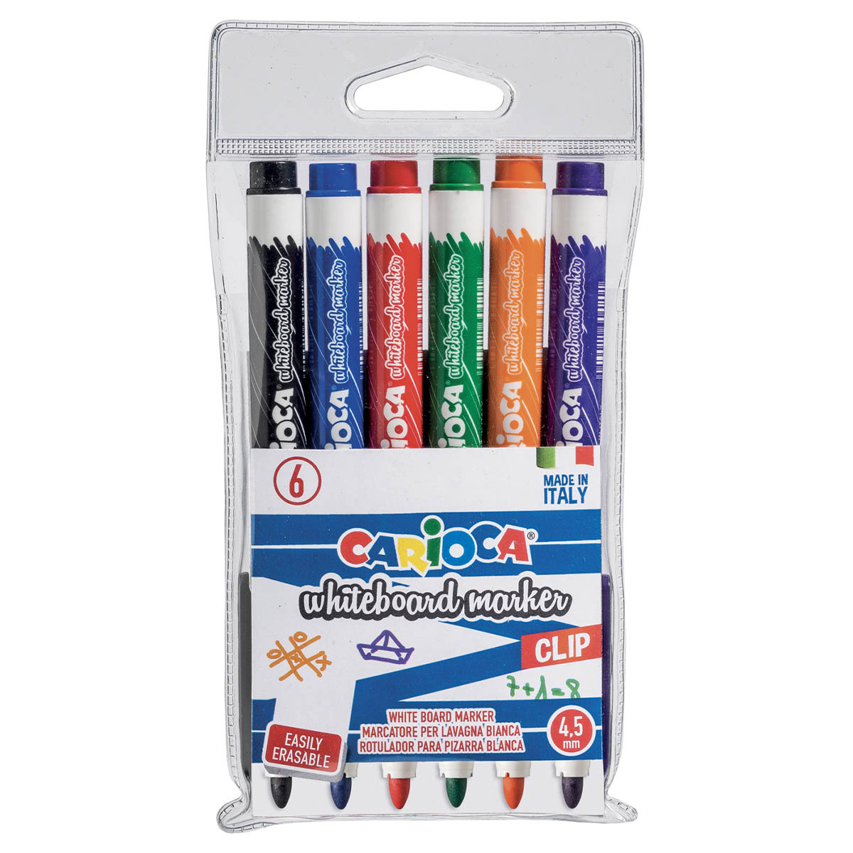 MARCADOR PARA PIZARRA CARIOCA CON CLIP 6U