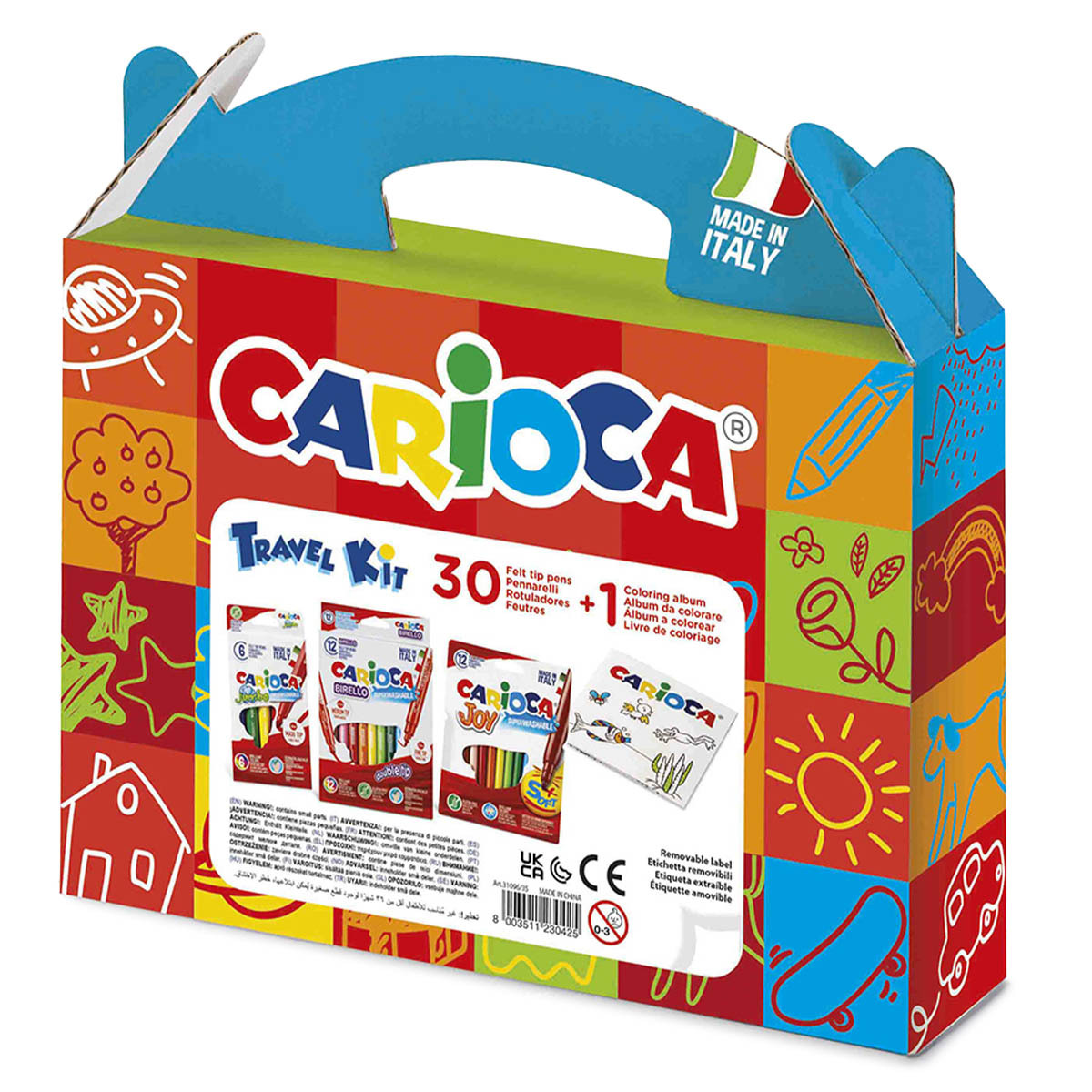 SET CREATIVO CARIOCA 31U (CONTIENE: 6 MARCADORES JUMBO, 12 MARCADORES JOY, 12 MARCADORES BIRELLO + 1 LIBRO PARA COLOREAR)