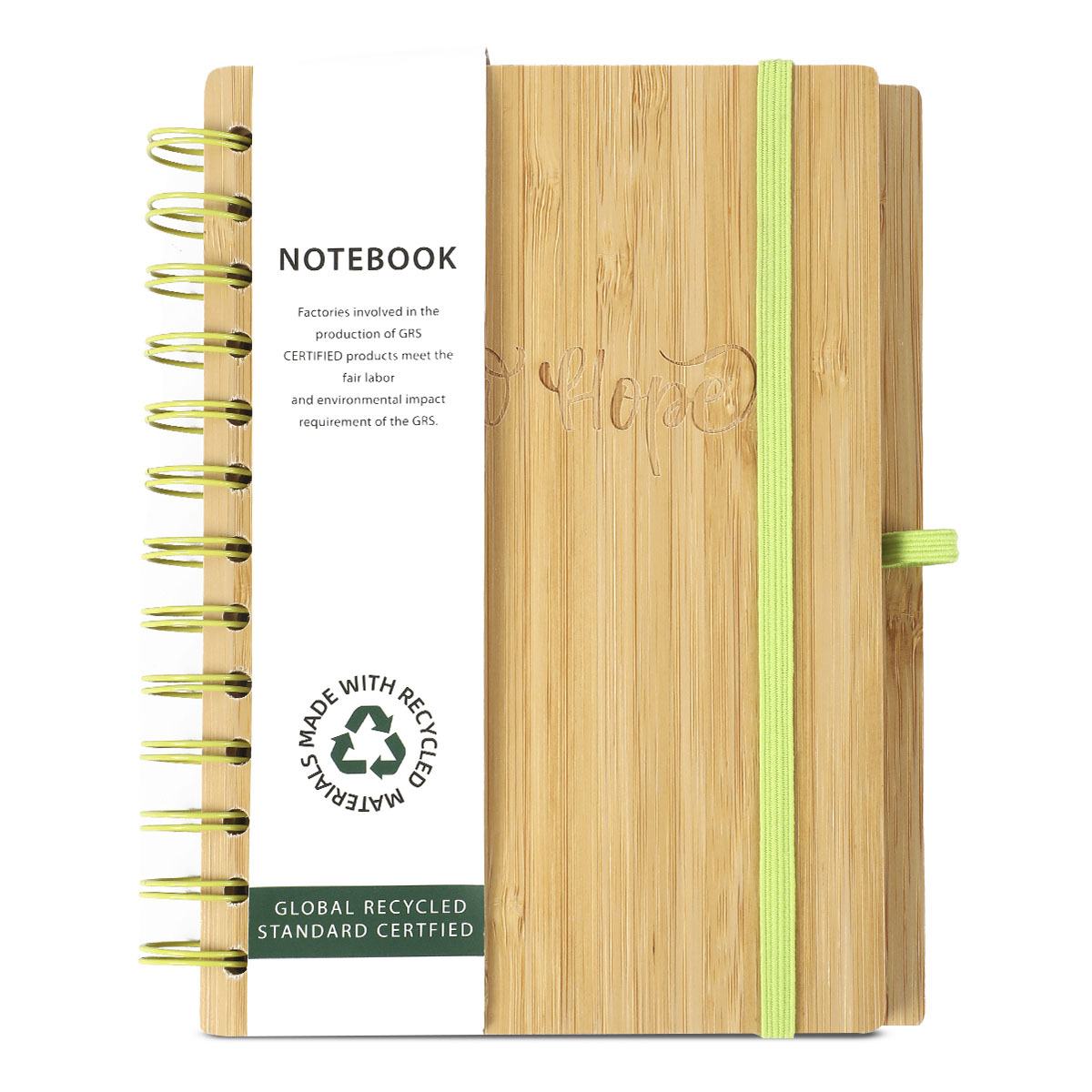 LIBRETA ESPIRAL BAMBOO CINTA ROSA A5 80GR 100H