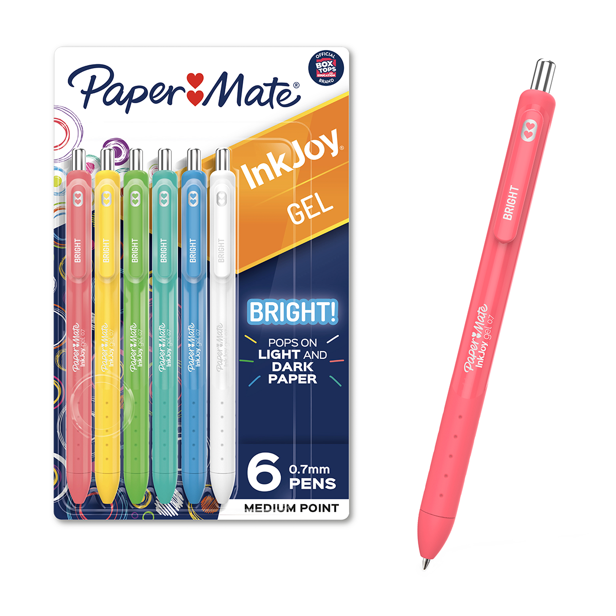 BOLIGRAFO GEL PAPER MATE BRIGHT 0.7MM COLORES SURTIDOS 6U