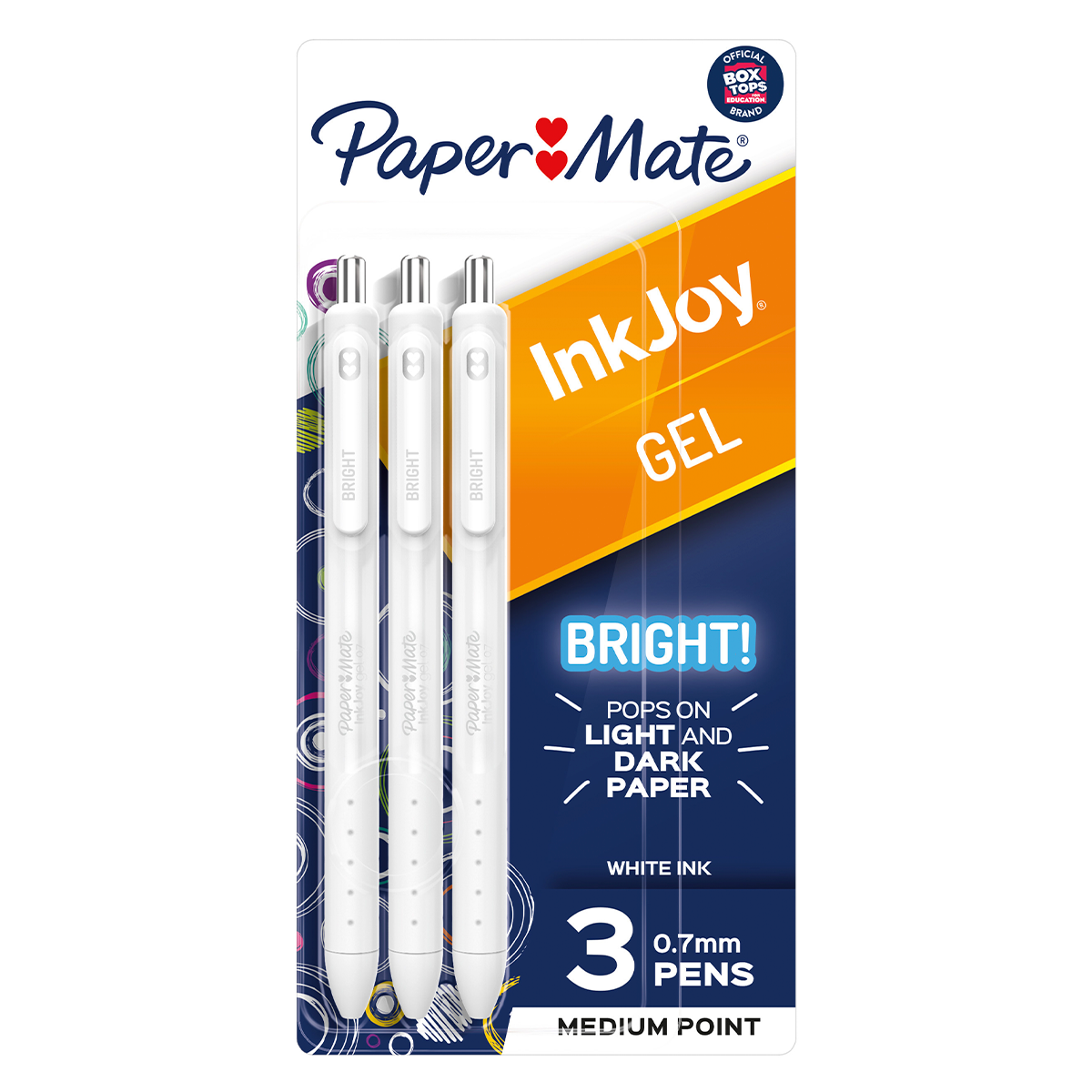 BOLIGRAFO GEL PAPER MATE BRIGHT 0.7MM BLANCO 3U