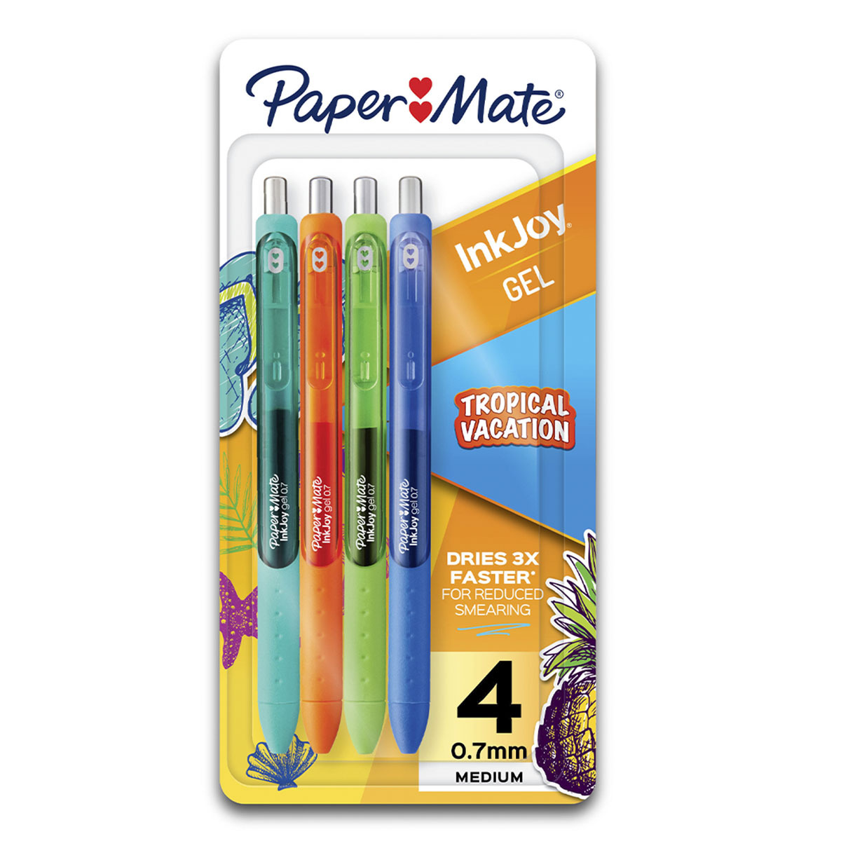 BOLIGRAFO GEL PAPER MATE BRIGHT 0.7MM TROPICAL VACATION 4U