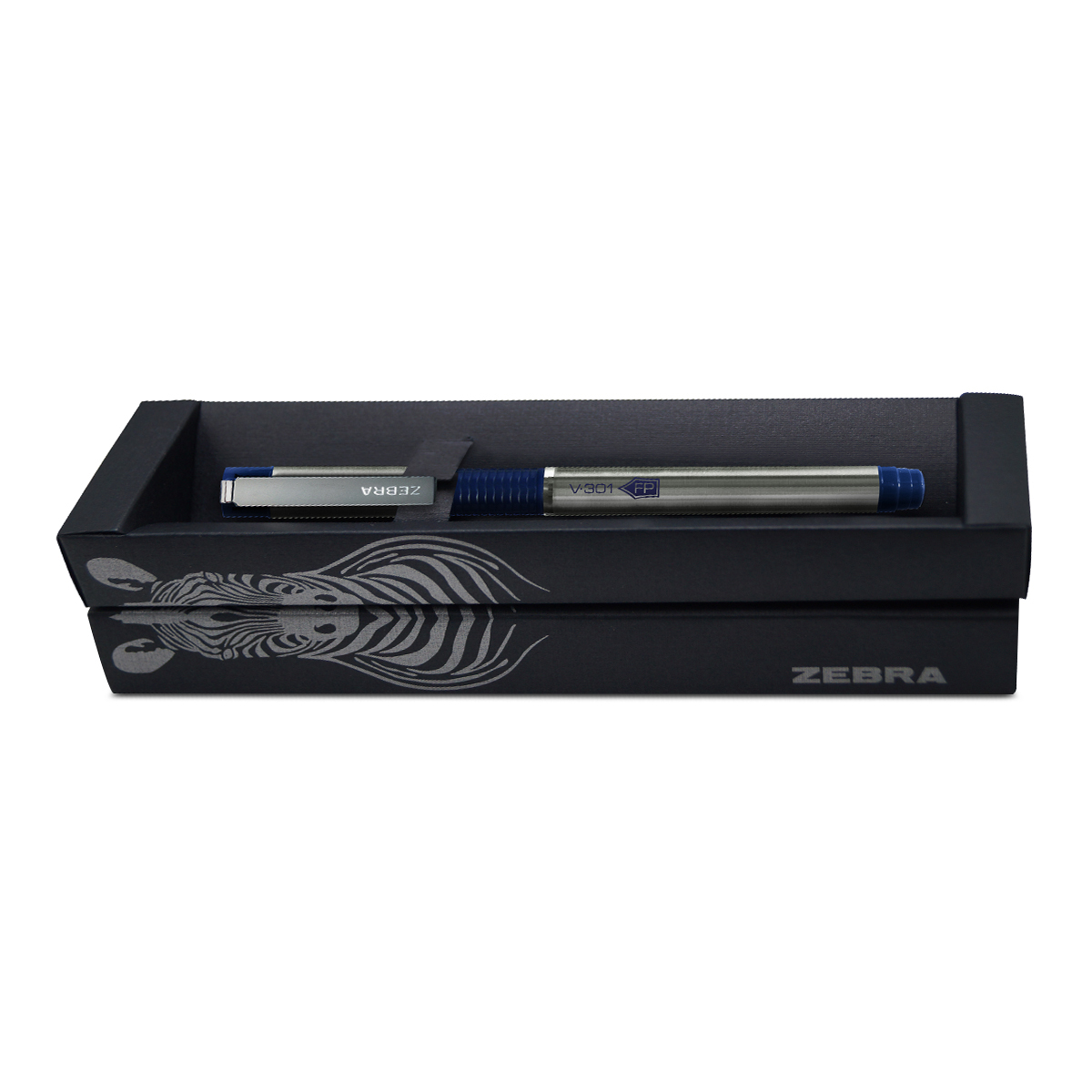 PLUMA FUENTE METALICA ZEBRA V301 AZUL ESTUCHE S 1U