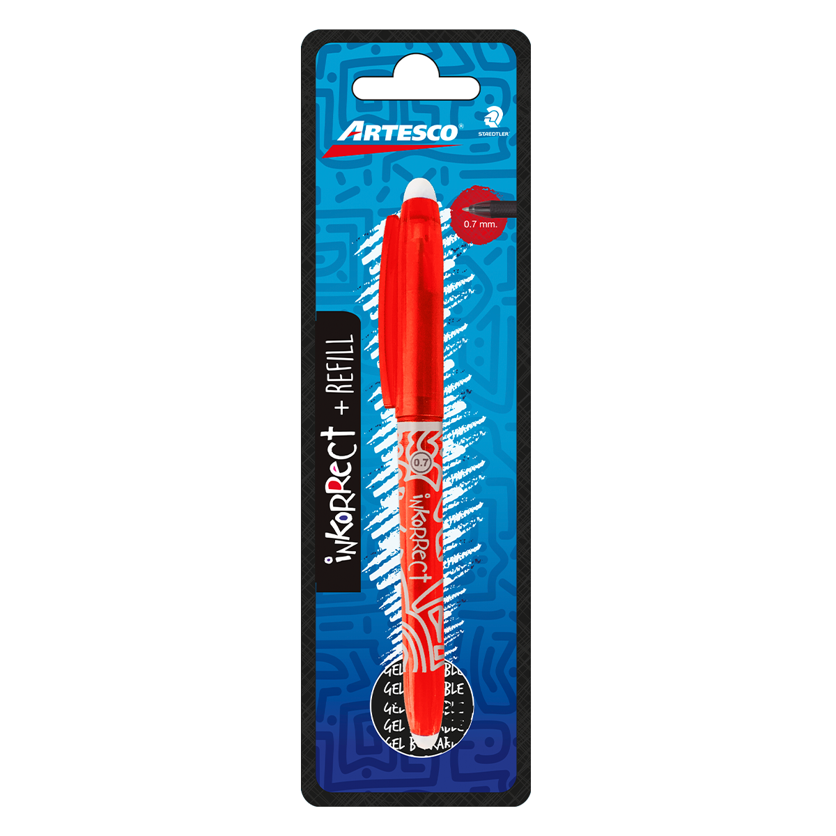 BOLIGRAFO BORRABLE GEL ARTESCO INKORRECT ROJO 1U